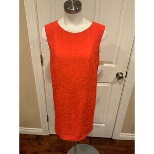 KENZO Orange Geometric Textured Jacquard Sleeveless Dress, Size 4 (US) 40 (EU)